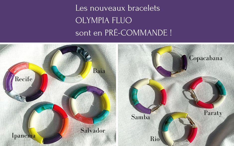 Les nouveaux bracelets OLYMPIA FLUO en PRÉ-COMMANDE à un prix spécial, du 7 au 21 avril 2023 !