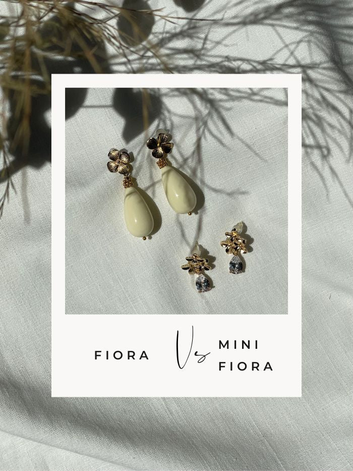 Boucles d'oreilles fleurs dorées - MINI FIORA - Perle strass