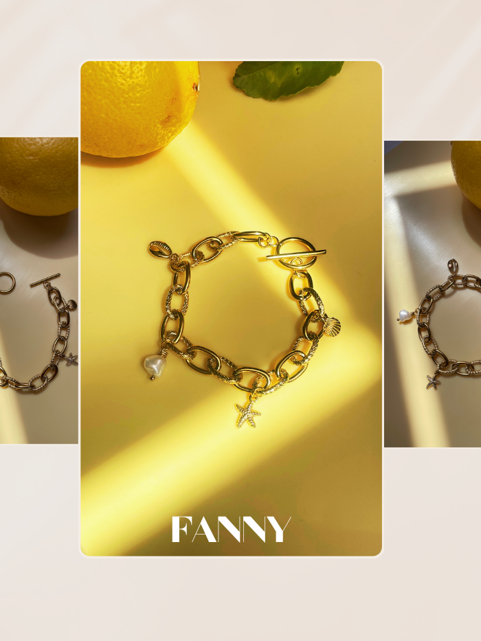 Bracelet chaine mailles XL et charms inspirés de la mer  - FANNY