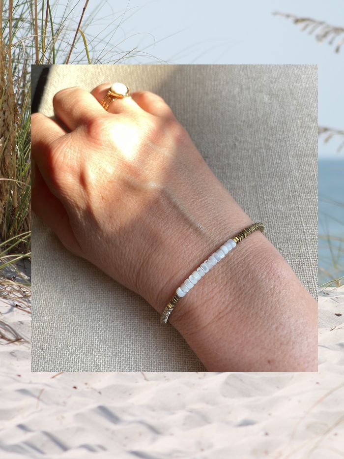 Bracelet blanc EMMA - Nacre