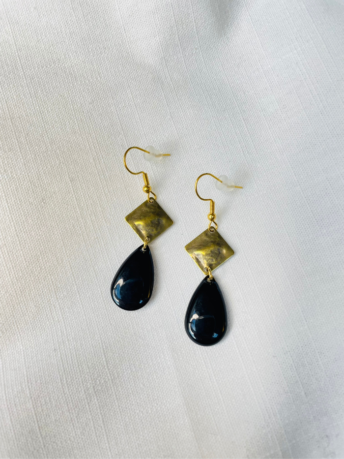 Boucles d'oreilles ZELIE - Noir