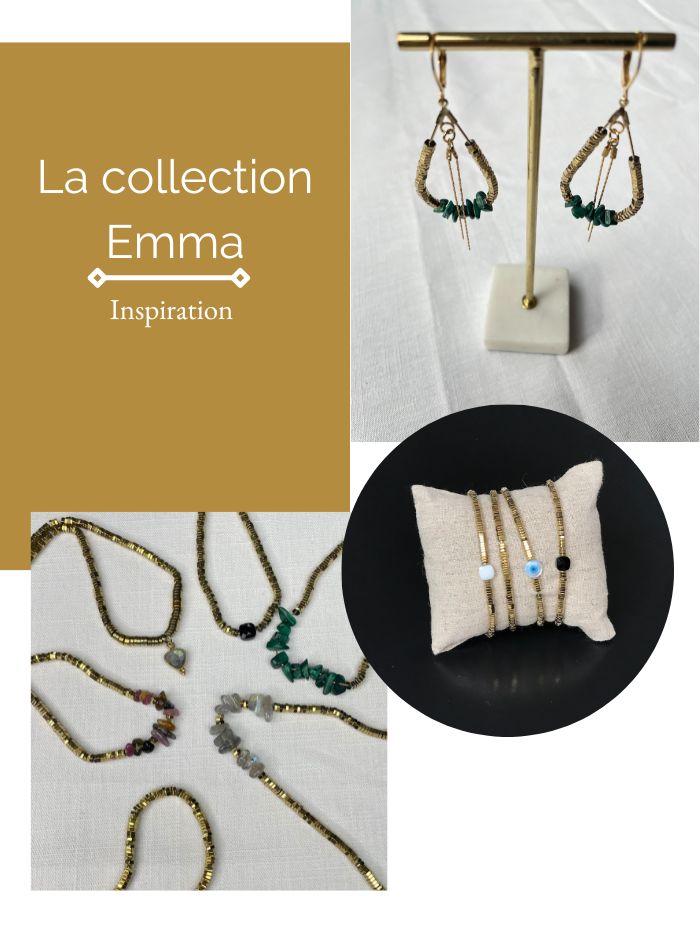 Boucles d'oreilles vertes EMMA en Malachite