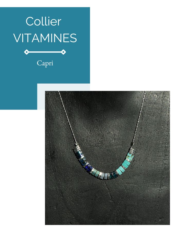 Collier argenté et bleus - VITAMINES - Capri