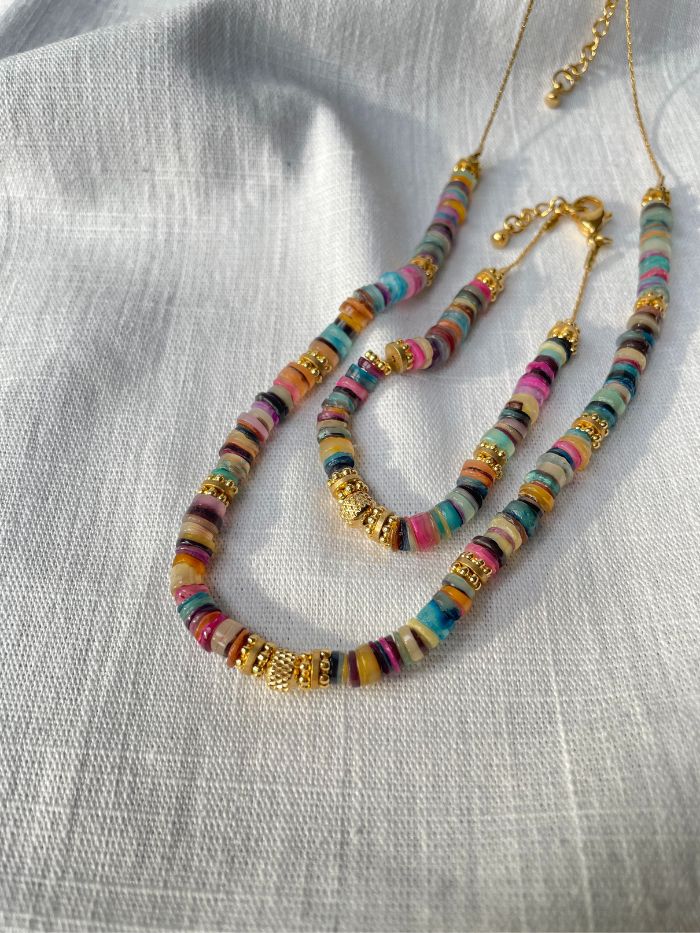 Bracelet perles de nacre - LUCILE - multicolore