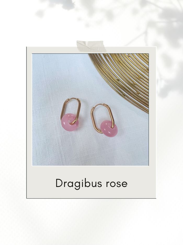 Mini créoles doré et donut rose - Dragibus
